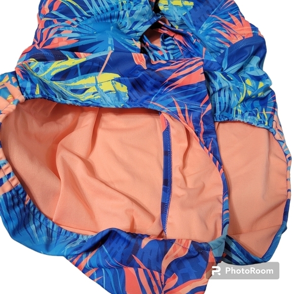 Tropical Blue and Pink One-Piece Swimsuit - Picture 6 of 7